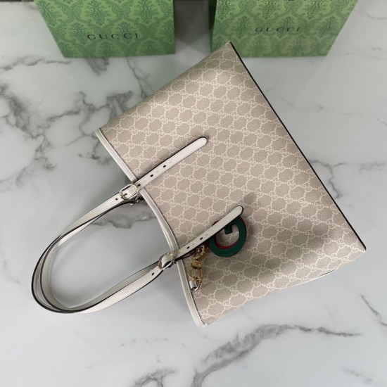 Replica Gucci GG Emblem Medium Tote Bag 815213 Beige