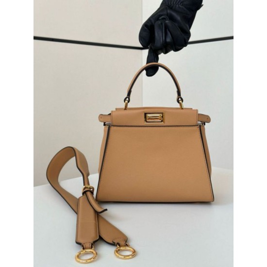 Replica Fendi Mini Iconic Peekaboo Bag Light Brown