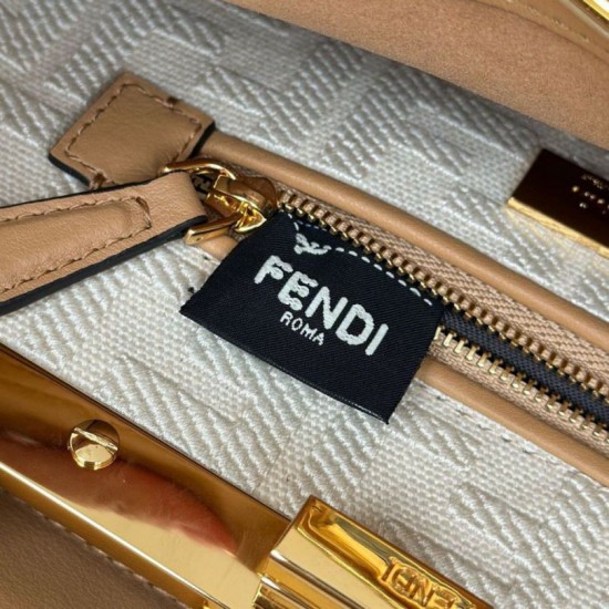 Replica Fendi Mini Iconic Peekaboo Bag Light Brown