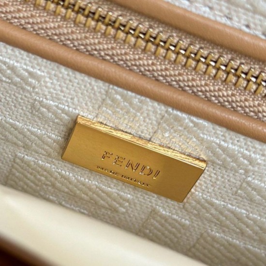 Replica Fendi Mini Iconic Peekaboo Bag Light Brown