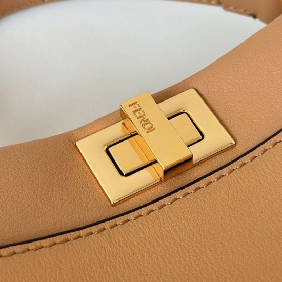 Replica Fendi Mini Iconic Peekaboo Bag Light Brown