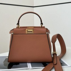 Replica Fendi Mini Iconic Peekaboo Bag Brown