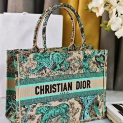 Replica Dior Medium Dioriviera Book Tote Raffia with Pink Toile de Jouy Sauvage Embroidery Fake Sale