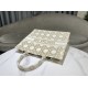 Replica Dior Medium/Large Book Tote Bag Oversized rattan embroidery White/Gold Replica Dior Medium/Large Book Tote Bag Oversized rattan embroidery White/Gold