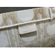 Replica Dior Medium/Large Book Tote Bag Oversized rattan embroidery White/Gold Replica Dior Medium/Large Book Tote Bag Oversized rattan embroidery White/Gold