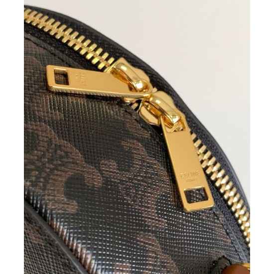 Best Replica Celine Logo Print Half Moon Box Bag 10K642 Coffee