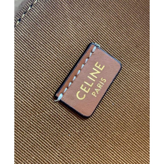 Best Replica Celine Logo Print Half Moon Box Bag 10K642 Coffee