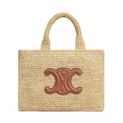 Replica Celine Cabas Thais Small Raffia Bag 116302 Coffee