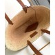 Fake Celine Medium Supple Celine Classic Panier Raffia And Calfskin 114342 Coffee Replica 