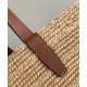 Fake Celine Medium Supple Celine Classic Panier Raffia And Calfskin 114342 Coffee Replica 