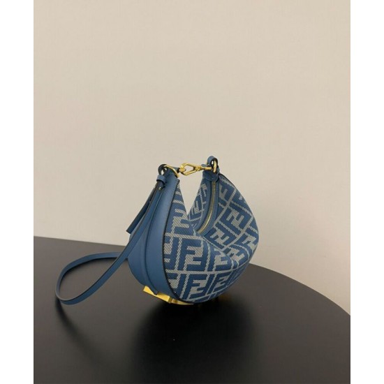 1:1 Best Replica Fendi Denim-Effect Ff Jacquard Mini-Bag 8BS081 Blue Best Replica Fendi Denim-Effect Ff Jacquard Mini-Bag 8BS081 Blue
