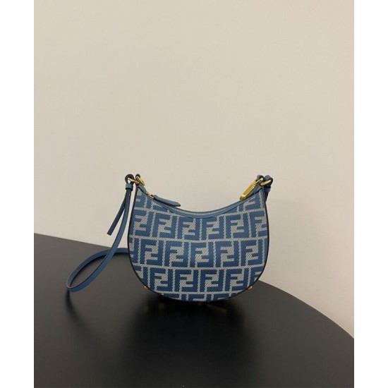 1:1 Best Replica Fendi Denim-Effect Ff Jacquard Mini-Bag 8BS081 Blue Best Replica Fendi Denim-Effect Ff Jacquard Mini-Bag 8BS081 Blue