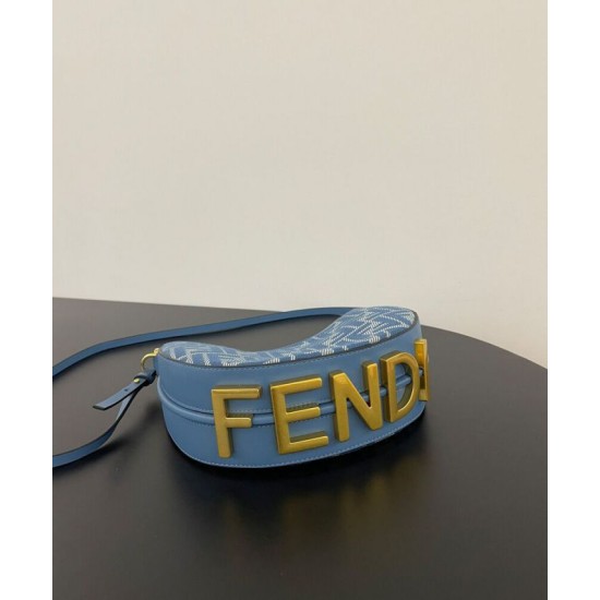 1:1 Best Replica Fendi Denim-Effect Ff Jacquard Mini-Bag 8BS081 Blue Best Replica Fendi Denim-Effect Ff Jacquard Mini-Bag 8BS081 Blue