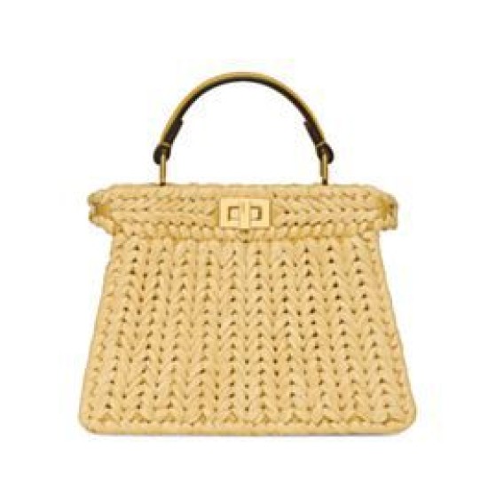 Replica Fendi Peekaboo Sand Leather And Interlaced Fibre Bag 8BN335 Apricot Replica Fendi Peekaboo Sand Leather And Interlaced Fibre Bag 8BN335 Apricot
