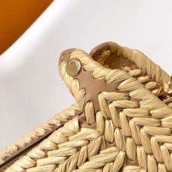 Replica Fendi Peekaboo Sand Leather And Interlaced Fibre Bag 8BN335 Apricot