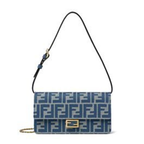 Best Replica Fendi Baguette Wallet On Chain 8M0498 Blue