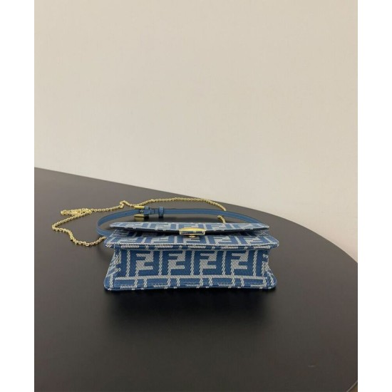 Best Replica Fendi Baguette Wallet On Chain 8M0498 Blue