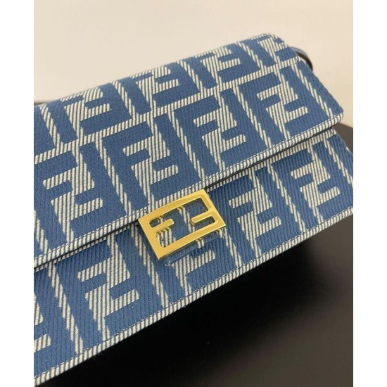 Best Replica Fendi Baguette Wallet On Chain 8M0498 Blue