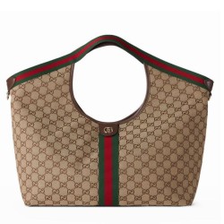 Fake Gucci Giglio Large Best Replica Tote Bag 853971 Coffee/Blue
