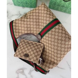 Fake Gucci Giglio Large Best Replica Tote Bag 853971 Coffee/Blue
