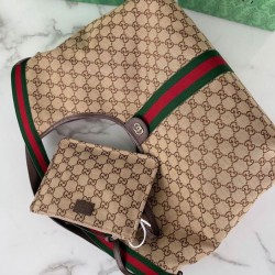 Fake Gucci Giglio Large Best Replica Tote Bag 853971 Coffee/Blue