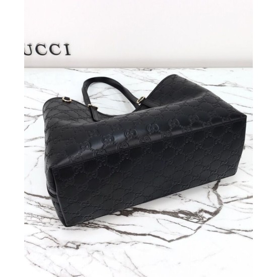Fake Gucci GG Emblem Large Replica Gucci Tote Bag 815213 Black Fake Gucci GG Emblem Large Replica Gucci Tote Bag 815213 Black