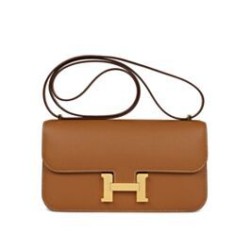 Fake Hermes Constance Elan Long Clutch Etoupe Epsom  Replica Hermes Bag Brown/Gray