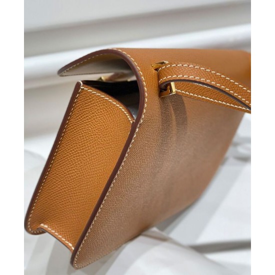 Fake Hermes Constance Elan Long Clutch Etoupe Epsom  Replica Hermes Bag Brown/Gray