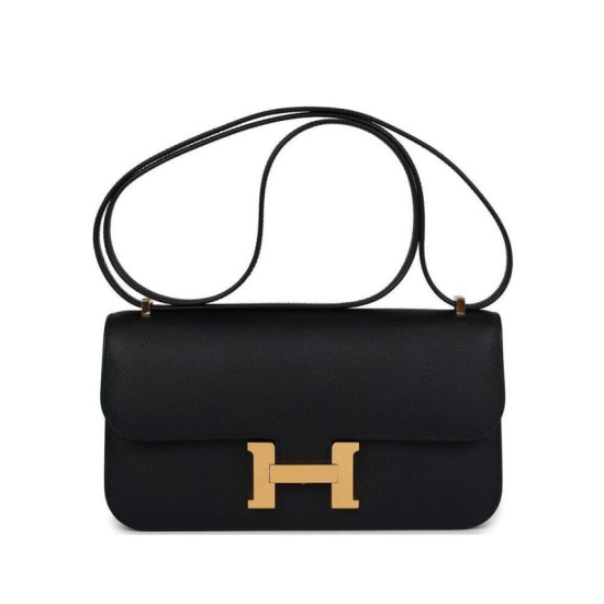Best Replica Hermes Constance Elan Long Clutch Etoupe Epsom Bag Black Fake