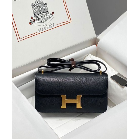 Best Replica Hermes Constance Elan Long Clutch Etoupe Epsom Bag Black Fake