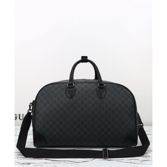 Fake Gucci GG Emblem Large Replica Gucci Duffle Bag 821158 Black Fake Gucci GG Emblem Large Replica Gucci Duffle Bag 821158 Black