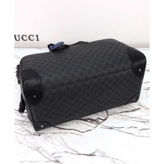 Fake Gucci GG Emblem Large Replica Gucci Duffle Bag 821158 Black Fake Gucci GG Emblem Large Replica Gucci Duffle Bag 821158 Black