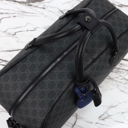 Fake Gucci GG Emblem Large Replica Gucci Duffle Bag 821158 Black