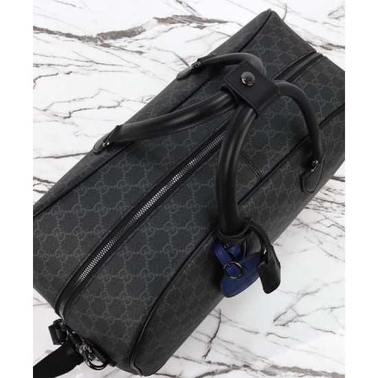 Fake Gucci GG Emblem Large Replica Gucci Duffle Bag 821158 Black Fake Gucci GG Emblem Large Replica Gucci Duffle Bag 821158 Black