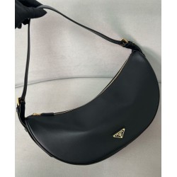 Fake Prada Demi-lune Large 1:1 Best Replica Shoulder Bag 1BC255 Black/White/Coffee Fake Prada Demi-lune Large 1:1 Best Replica Shoulder Bag 1BC255 Black/White/Coffee