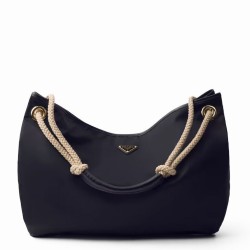 Best Replica Prada Mariner large Re-Nylon Shoulder Bag 1BC244 Black/Coffee Fake