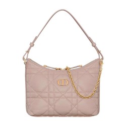 Replica Christian Dior Miss Caro Diorling Mini Bag With Chain Pink Clone