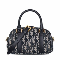 Replica Christian Dior D-Vibe East-West Nano Bag Dark Blue Fake