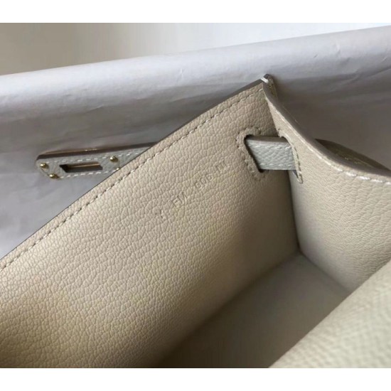 Replica Hermes Kelly Pochette Bag In White Epsom Leather Clone Replica Hermes Kelly Pochette Bag In White Epsom Leather Clone