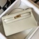 Replica Hermes Kelly Pochette Bag In White Epsom Leather Clone Replica Hermes Kelly Pochette Bag In White Epsom Leather Clone