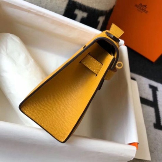 Replica Hermes Kelly Pochette Bag In Yellow Epsom Leather Clone Replica Hermes Kelly Pochette Bag In Yellow Epsom Leather Clone
