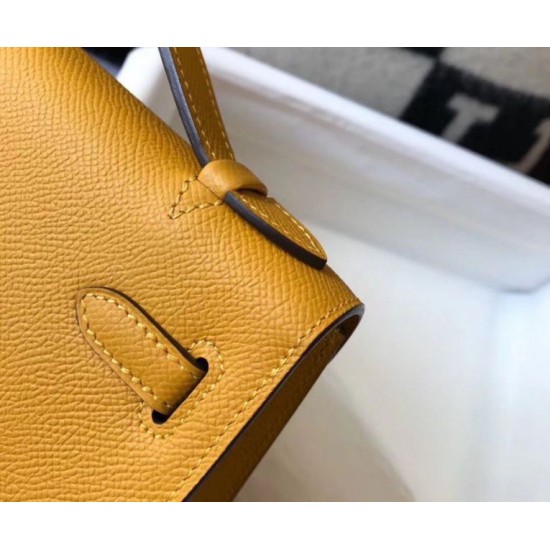 Replica Hermes Kelly Pochette Bag In Yellow Epsom Leather Clone Replica Hermes Kelly Pochette Bag In Yellow Epsom Leather Clone