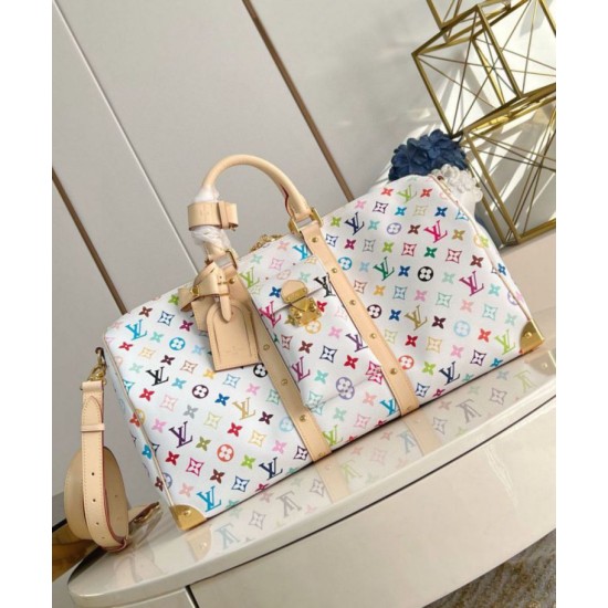 Replica Louis Vuitton LV x TM Keepall Bandouliere 45 Bag in Monogram Multicolored Canvas M13742 Fake Replica Louis Vuitton LV x TM Keepall Bandouliere 45 Bag in Monogram Multicolored Canvas M13742 Fake