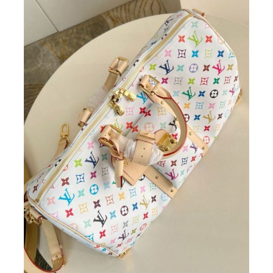 Replica Louis Vuitton LV x TM Keepall Bandouliere 45 Bag in Monogram Multicolored Canvas M13742 Fake Replica Louis Vuitton LV x TM Keepall Bandouliere 45 Bag in Monogram Multicolored Canvas M13742 Fake