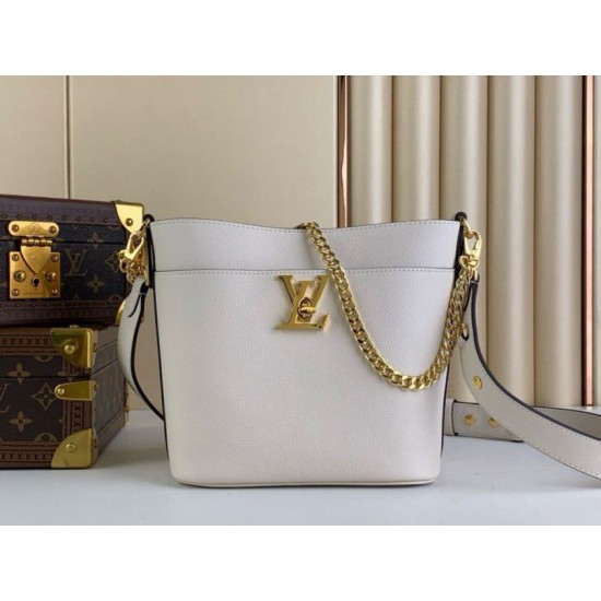 Replica Louis Vuitton Lock and Walk Bag in White Grained Leather M24638 Fake Replica Louis Vuitton Lock and Walk Bag in White Grained Leather M24638 Fake