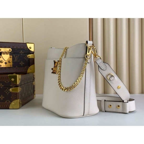 Replica Louis Vuitton Lock and Walk Bag in White Grained Leather M24638 Fake Replica Louis Vuitton Lock and Walk Bag in White Grained Leather M24638 Fake