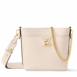 Replica Louis Vuitton Lock and Walk Bag in White Grained Leather M24638 Fake