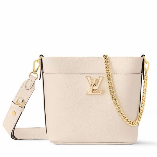 Replica Louis Vuitton Lock and Walk Bag in White Grained Leather M24638 Fake Replica Louis Vuitton Lock and Walk Bag in White Grained Leather M24638 Fake