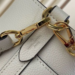 Replica Louis Vuitton Lock and Walk Bag in White Grained Leather M24638 Fake