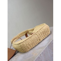 Replica Saint Laurent Le 5 À 7 Hobo Mini Bag in Natural Raffia Fake